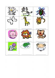 English Worksheet: animal bingo 1