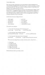 English Worksheet: Daily Routine