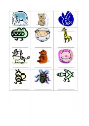 English Worksheet: animal bingo 2 