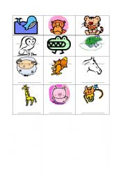 English Worksheet: animal bingo 5