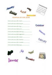 English Worksheet: Months of the year