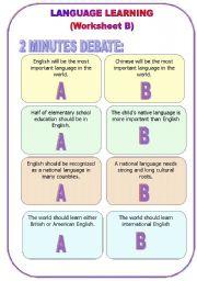 English Worksheet: Language Learning (B)