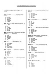 English Worksheet: test on tenses