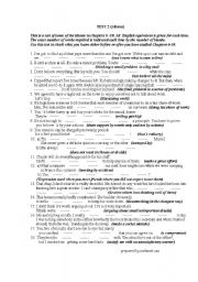 English worksheet: idioms as test