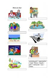 English Worksheet: Where Are They?