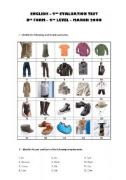 English Worksheet: clothes