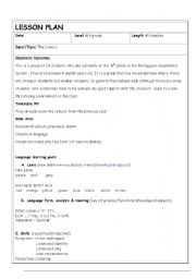 English worksheet: lesson plan - colours