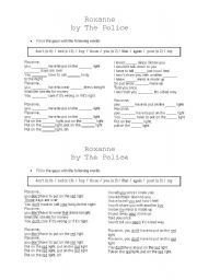 English Worksheet: song activity, Roxanne by The Police