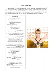 English worksheet: Song Superstar