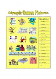 English Worksheet: Olympic Games Pictures (part 1)