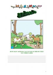 English worksheet: Funny Animals