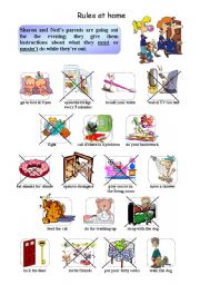 English Worksheet: rules at home