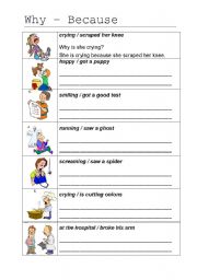 English Worksheet: Why - because / Giving a reason