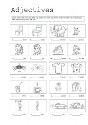 English Worksheet: Adjectives