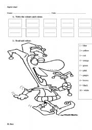 English Worksheet: COLOURS