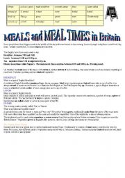 English Worksheet: Meals in Great Britain (Eat to live or live to eat - part 4)