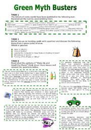 English Worksheet: Green Myth Busters: Environmental Issues