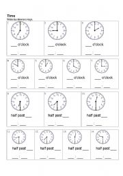 English worksheet: time