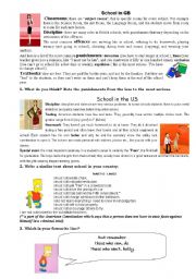 English Worksheet: Bart and School