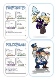 English Worksheet: Job Cards - Set 1