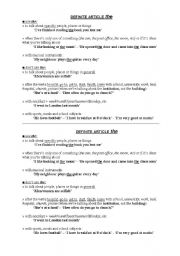 English Worksheet: grammar - definite article THE