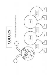 English Worksheet: Color Catepillar
