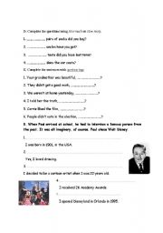 English Worksheet: Past simple - 