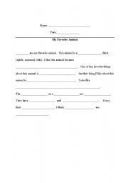 English Worksheet: Framed Paragraph