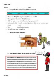 English Worksheet: OUR FIVE SENSES