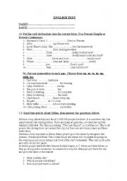 English worksheet: ENGLISH TEST