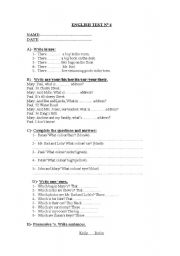 English Worksheet: ENGLISH TEST
