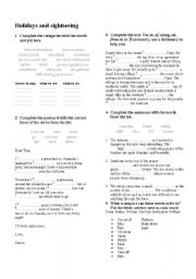 English Worksheet: Vocabulary about travelling