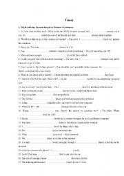 English Worksheet: exercise on present simple and present continuous