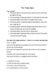 English Worksheet: Tense Quiz