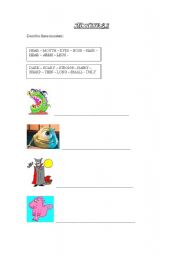 English worksheet: Monsters