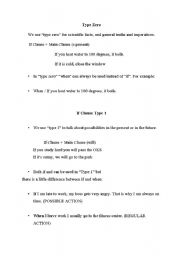 English Worksheet: Conditionals Zero and 1