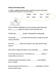 English worksheet: Worksheet, present simple