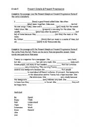 English Worksheet: Present Simple & Present Progressive