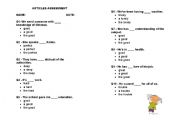 English worksheet: articles