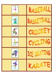 English Worksheet: Sports - domino set