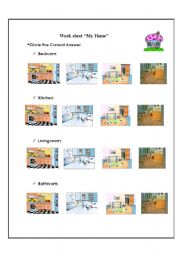 English worksheet: home parts