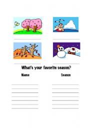 English worksheet: Seasons