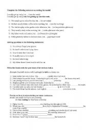 English worksheet: verbal tenses