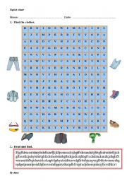 English Worksheet: CLOTHES