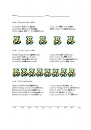 English worksheet: Ordinal Bears