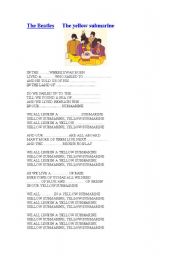 English Worksheet: The Beatles yellow submarine