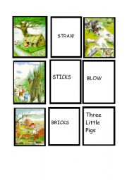 English Worksheet: three little pigs flashcards