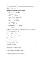 English Worksheet: TO BE