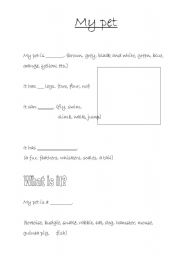 English Worksheet: My pet