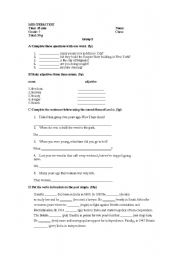 English Worksheet: Test Pre Intermediate grammar and vocabulary